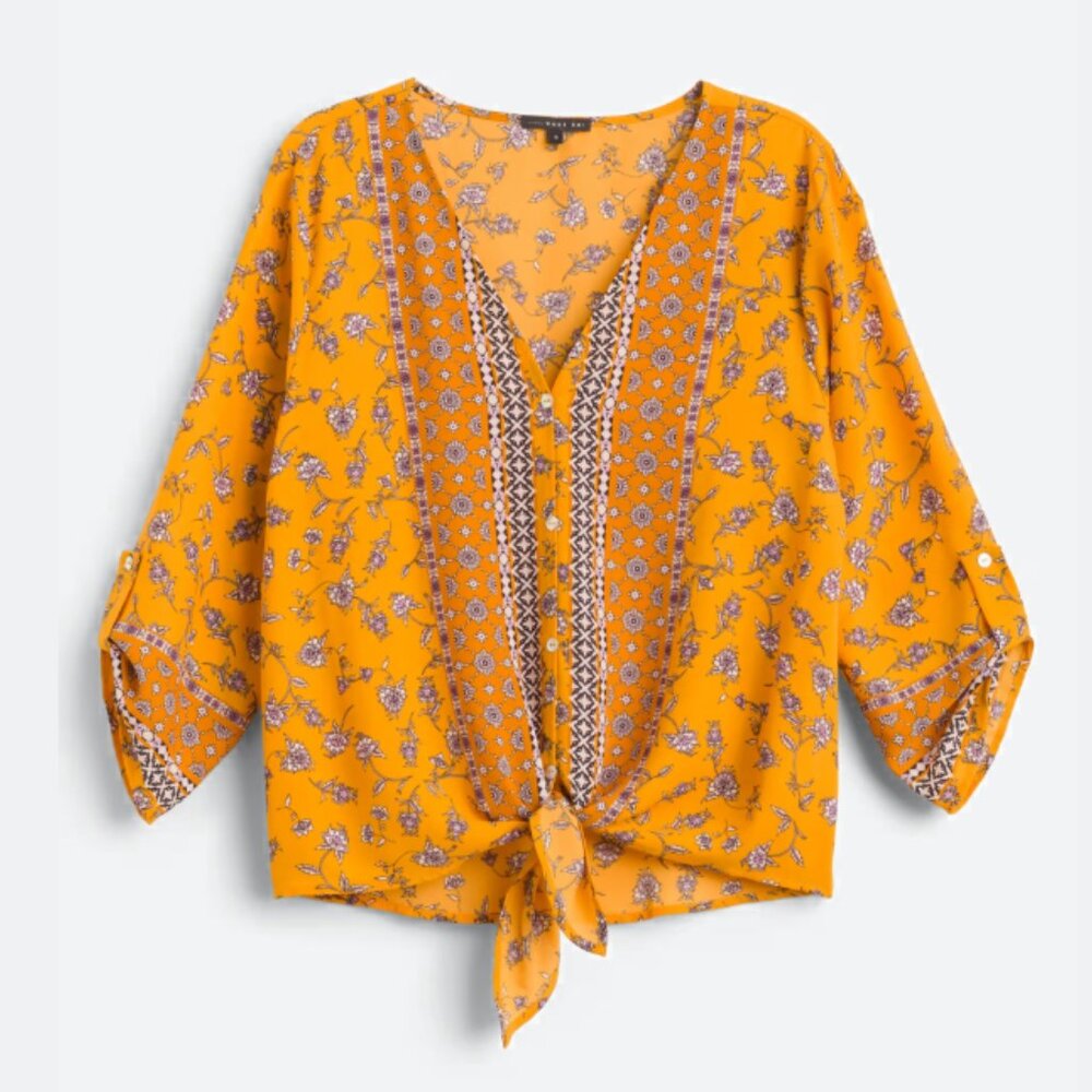 EUC West Kei Talina Tie Front Blouse